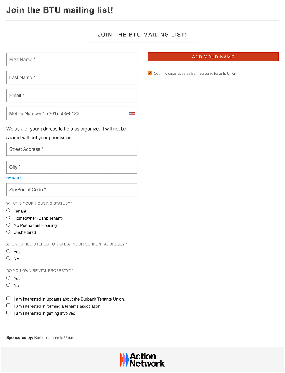 Image showing a from as a placeholder