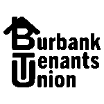 Burbank Tenants Union Logo - stacked in Black and white